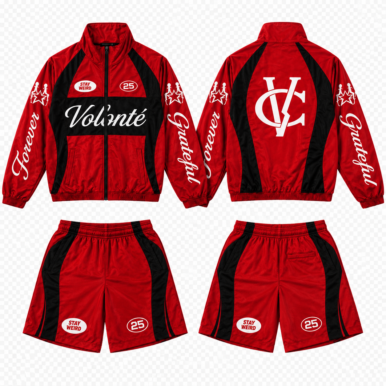 Volonté Crimson Windbreaker Set