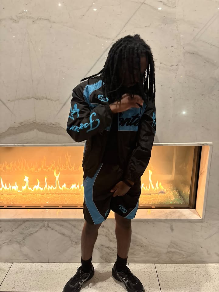 Volonté Black and Ice Blue Tracksuit Set