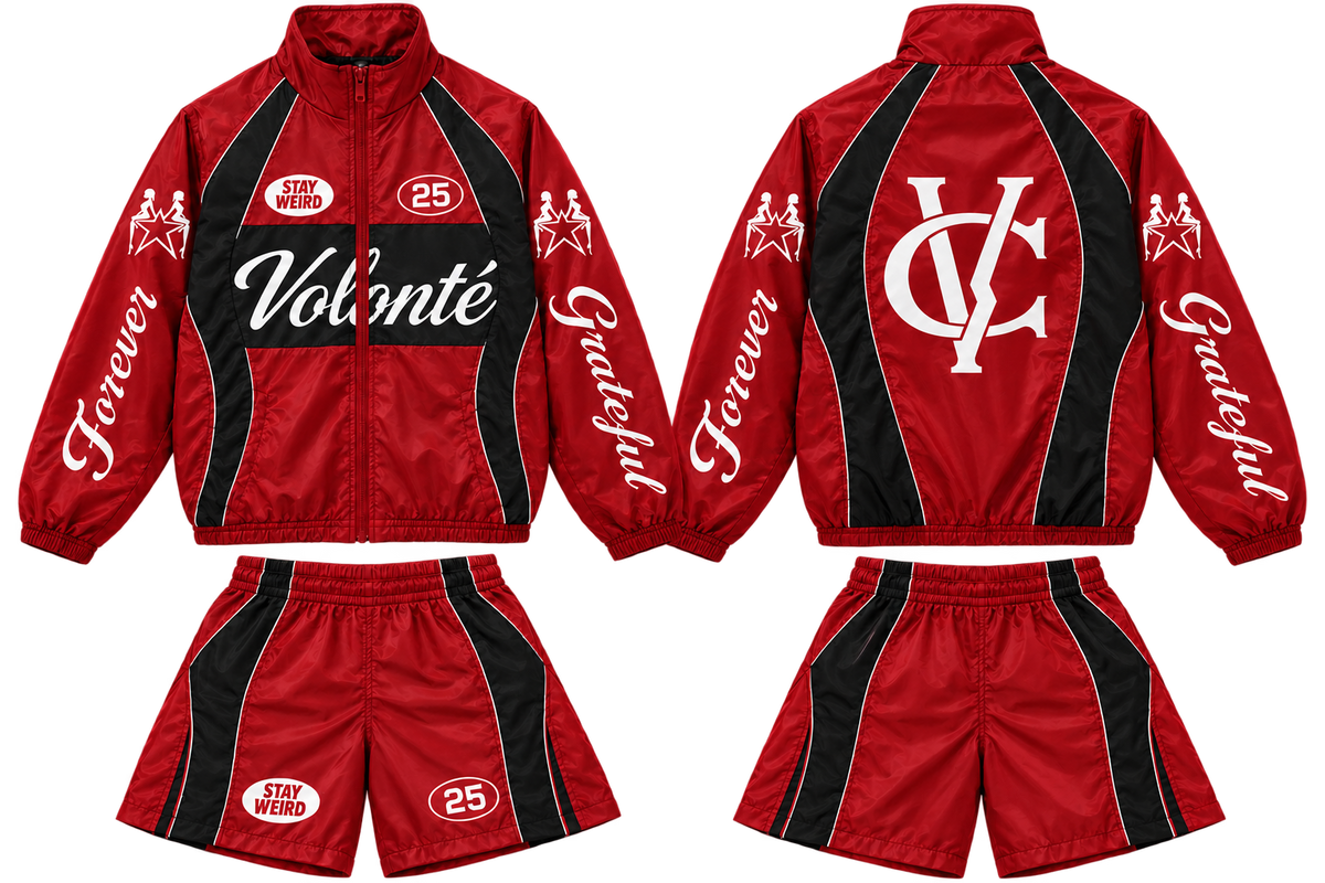 Volonté Crimson Windbreaker Set