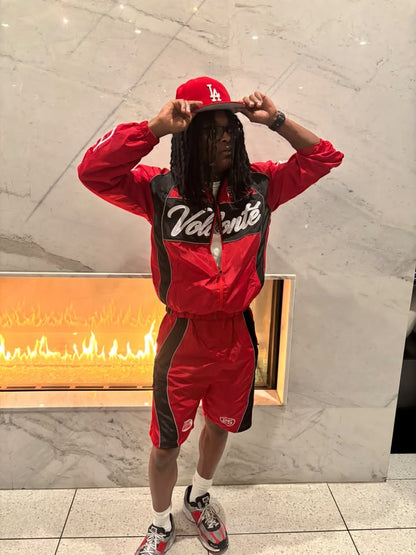 Volonté Crimson Windbreaker Set